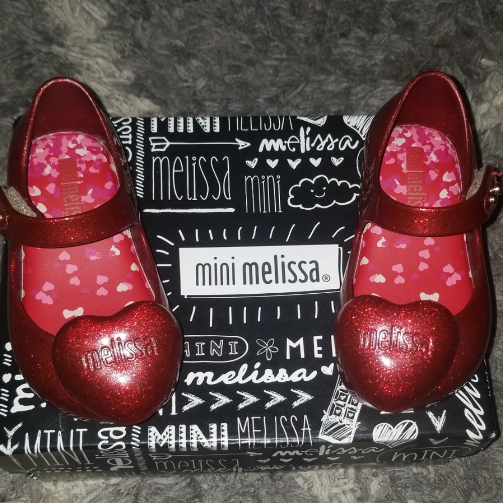 New Mini Melissa red heart flats 5